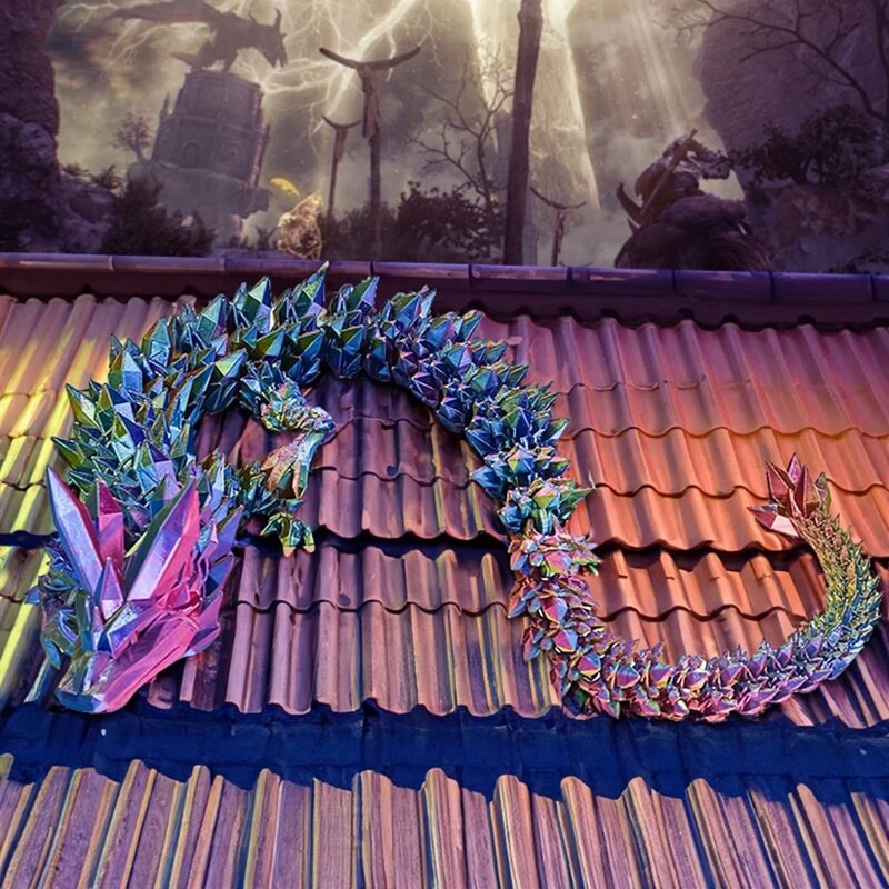 4 шт. 3D Печатный дракон с яйцом-Кристаллический Дракон, как показано на рисунке PLA, гибкий шарнирный дракон