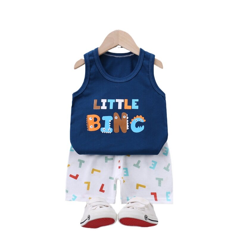 Conjunto de terno esportivo casual infantil, camiseta e shorts, roupa de bebê menino, primavera, verão, roupas infantis, 2 peças, 2024