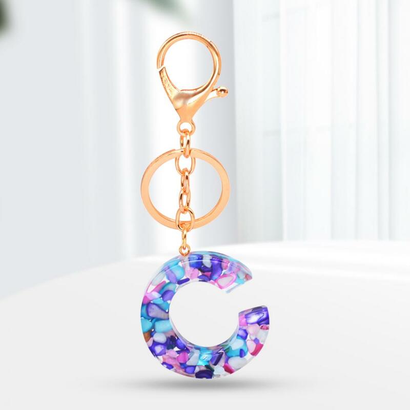 Anti-fade  Great English Letter Pendant Key Ring Translucent Key Pendant Decorative   for Gift