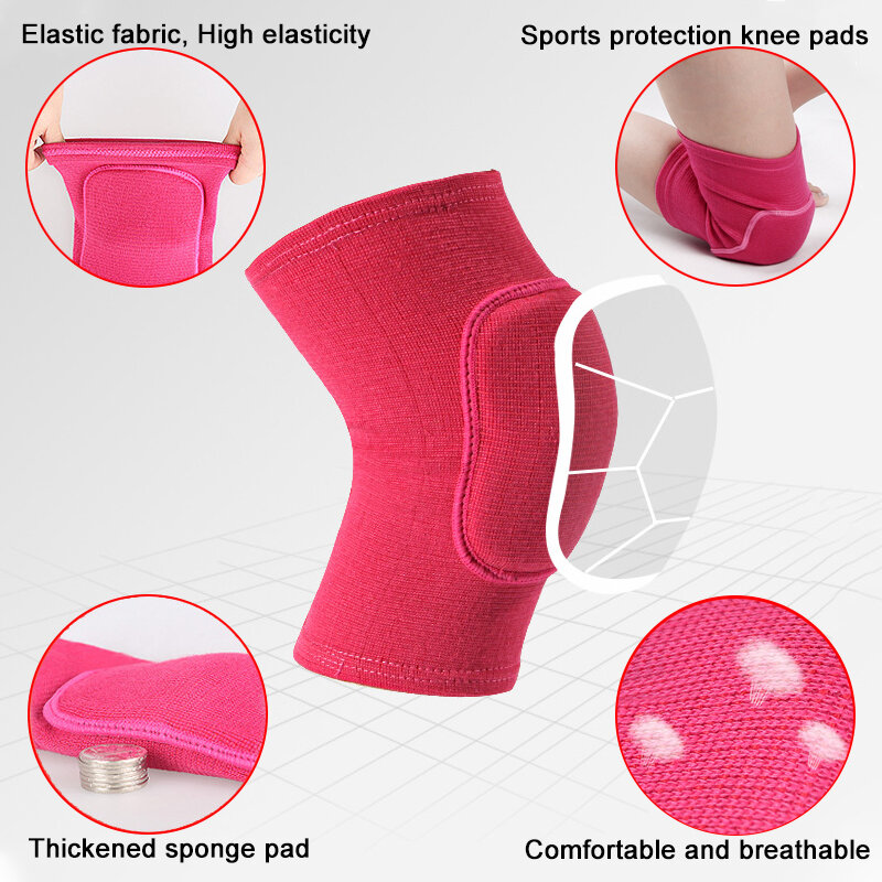Rodilleras de compresión deportiva, Protector de rodilla elástico, rodillera de esponja gruesa, soporte para entrenamiento de baile