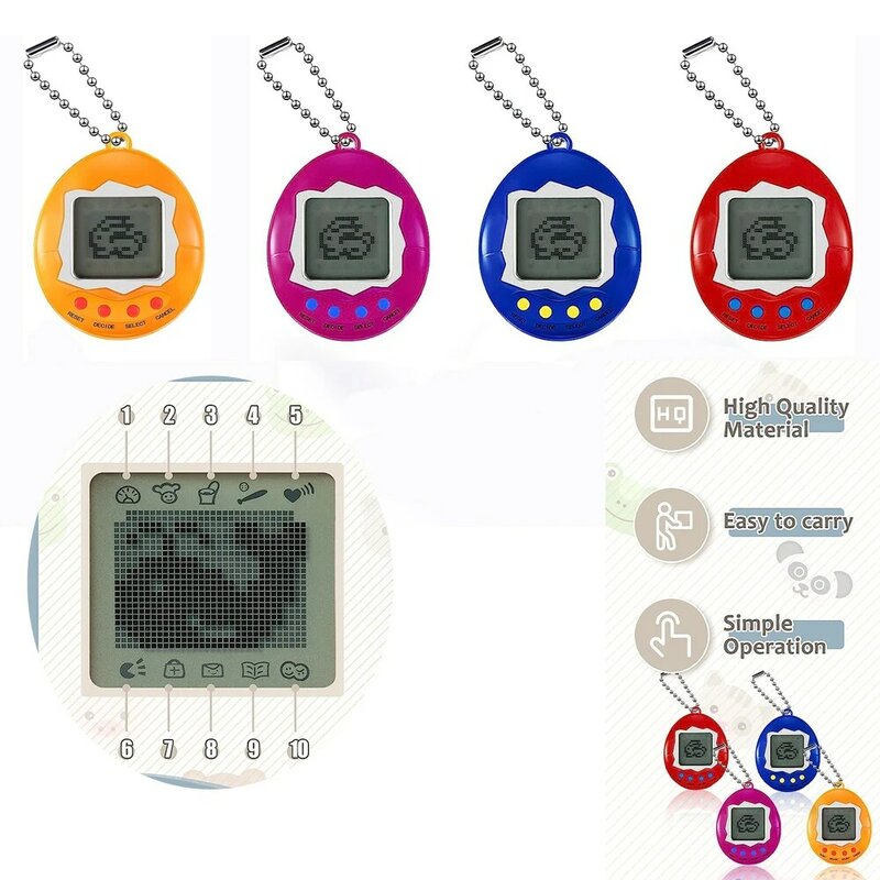 Tamagotchi llavero Digital electrónico Virtual para mascotas, llavero de juego, máquina de mano Retro, nostálgico para regalos divertidos, juguete de píxeles electrónicos