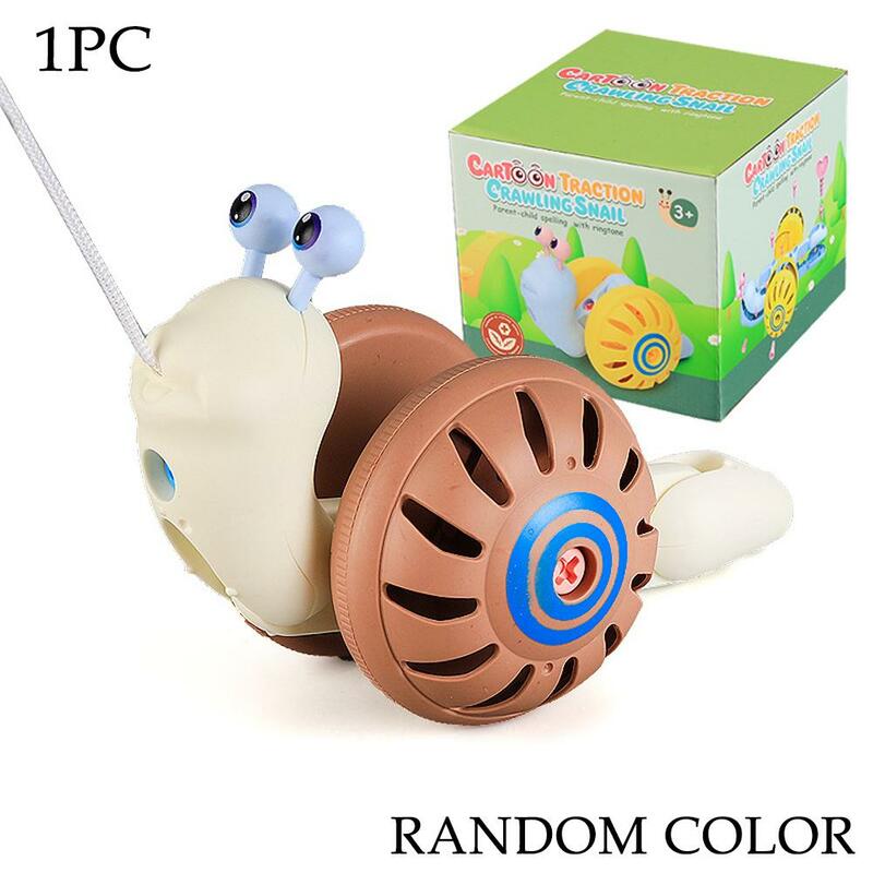 Rope Walk Along Snail Pull Toy Self-Assembly Baby Hand-pulling Rope Snail Cartoons Cute Pet Car For Kids Baby Exercise Walk L1G7