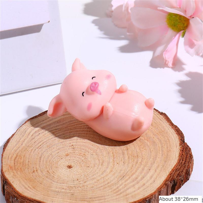 Desenhos animados rosa porco estatueta, ornamento miniatura, resina Piggy Statue, coleção brinquedo, jardim de fadas, bonito, 1-10pcs