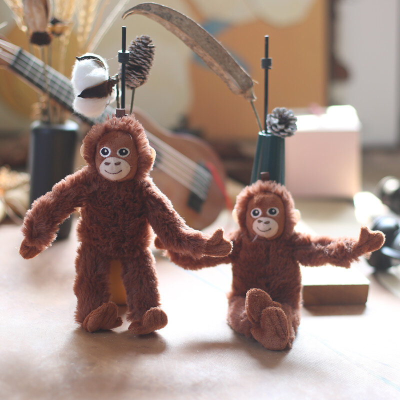 Cartoon Gorilla Plush Toy Chimpanzees Monkey Pendant Soft Stuffed Doll Keychain Backpack Car Bag Key Ring Decor Kid Gift