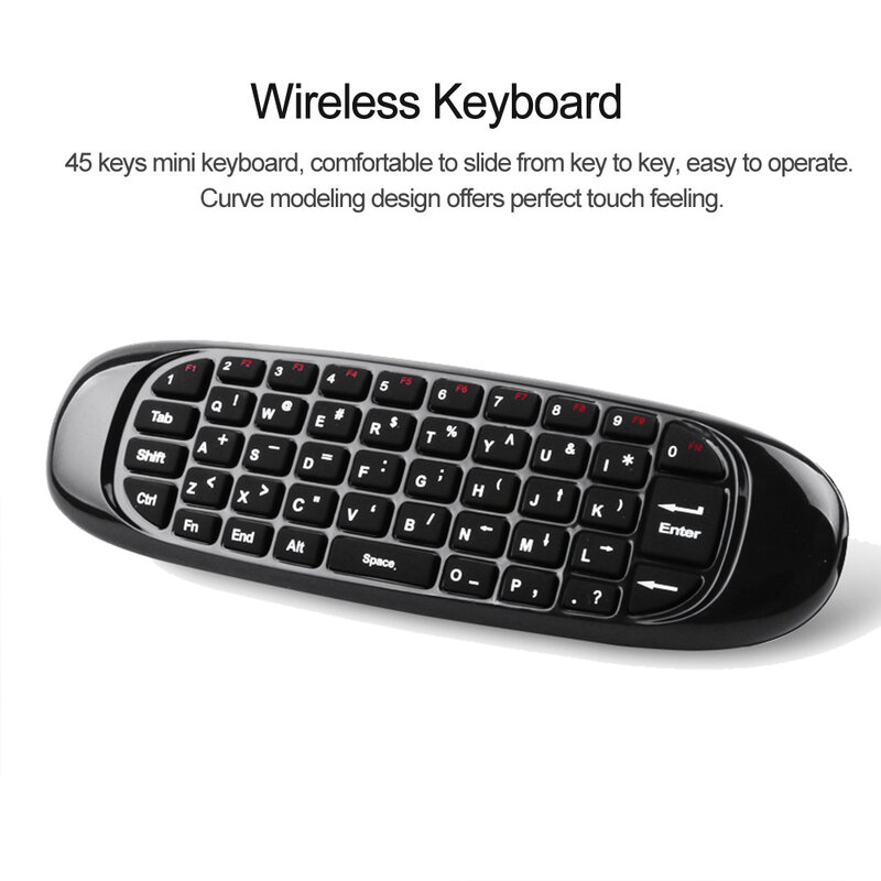 Remote kontrol Keyboard nirkabel, Mouse udara 2.4G untuk Android kotak TV komputer versi bahasa Inggris 6 sumbu giroskop