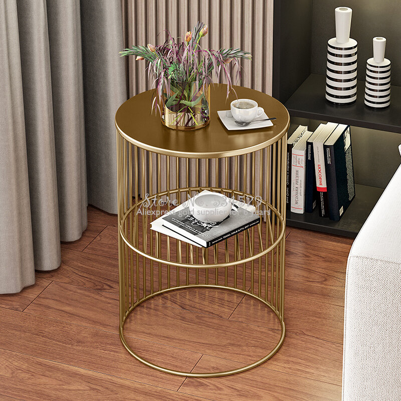 Nordic Round Coffee Table Modern Lateral Sofa Corner Side Small Coffee Table Living Room Shelf Salontafel Household Items