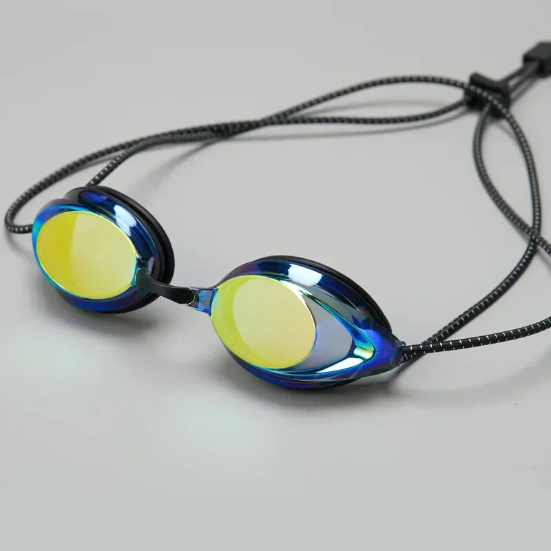 نظارات سباحة للبالغين ، رأس حبل ، ألوان زاهية ، مطلية بالكهرباء ، مقاومة للماء ، مضادة للضباب ، نظارات خارجية ، جديدة