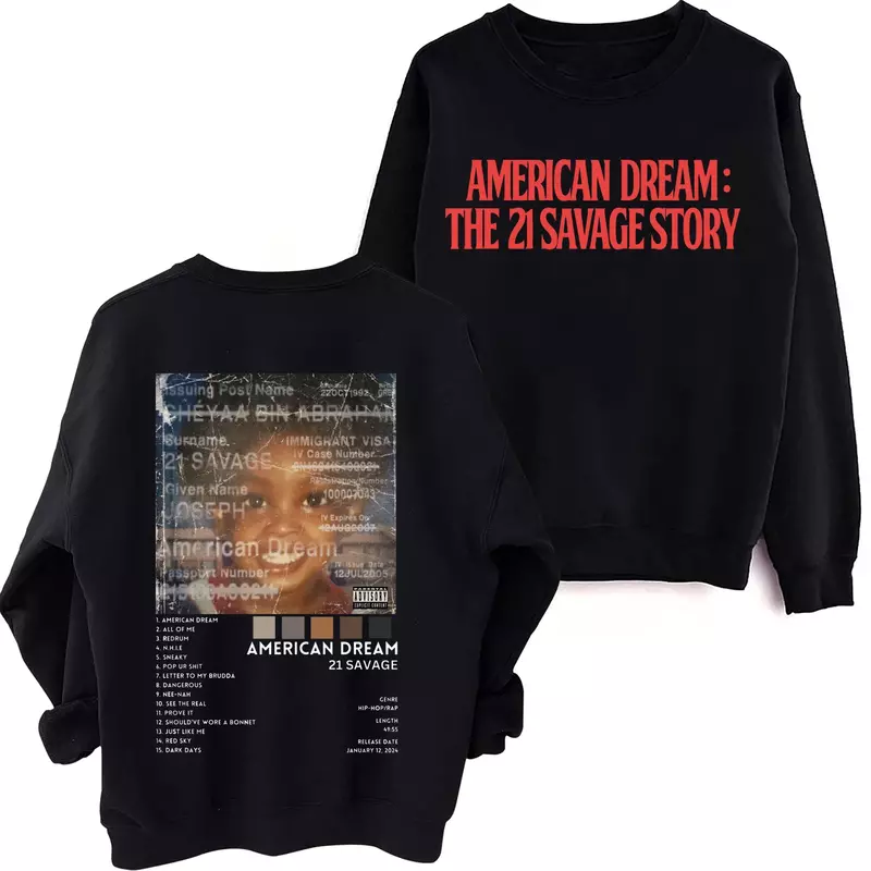 男性と女性のための長袖ラウンドネックTシャツ,特大のスウェットシャツ,洗練されたスタイル,アメリカの夢,原宿,ヒップホップスタイル,2024