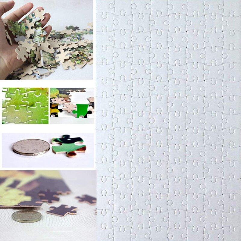 20 Sets Blank Sublimation A4 Jigsaw Puzzle With 120 Pcs DIY Heat Press Transfer Puzzle Pearl Puzzle Blank Puzzle