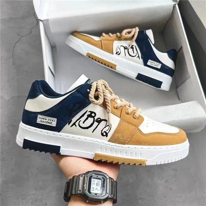 Men's Casual Sneakers 2024 Fashion Designer Platform Shoes Lace Up Trainers Student Sneaker Man Vulcanized Shoes Tenis Masculino