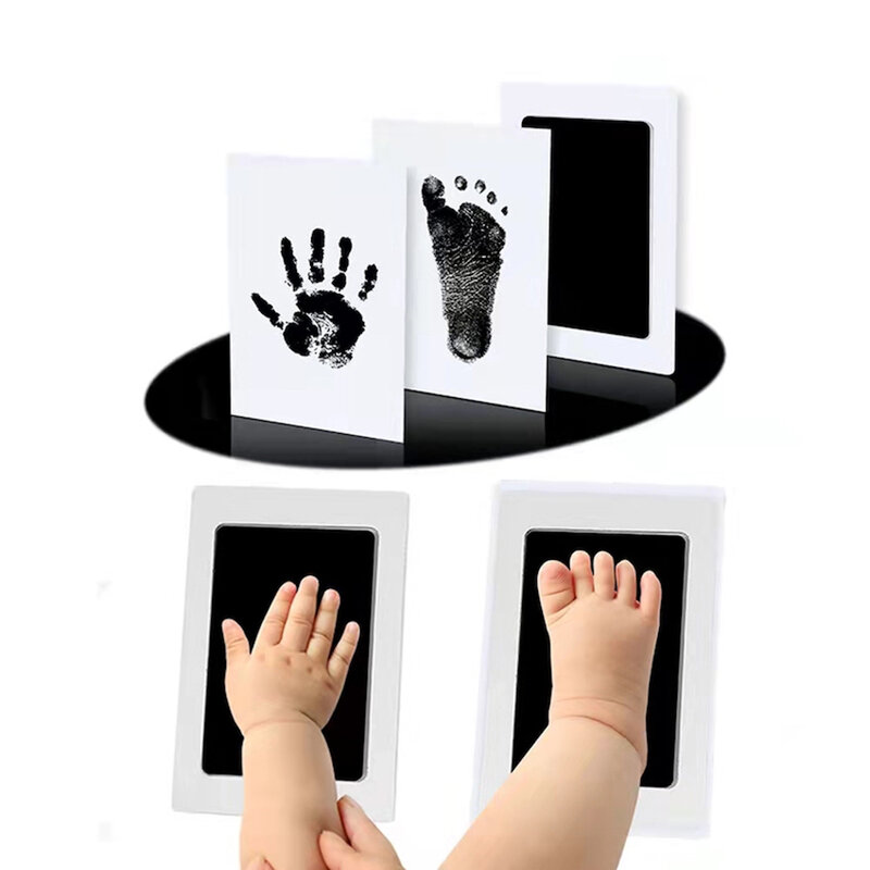 Neonato fai da te Handprint Footprint Kit tamponi di inchiostro cornice per foto souvenir per bambini Non tossici regali per neonati