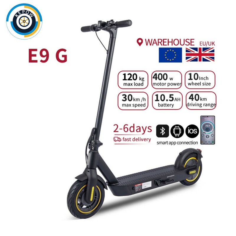 Kepow E9G skuter listrik, dengan aplikasi 10 inci 400W 30km/jam skuter listrik untuk dewasa 10.5Ah e skuter Patinete electrico