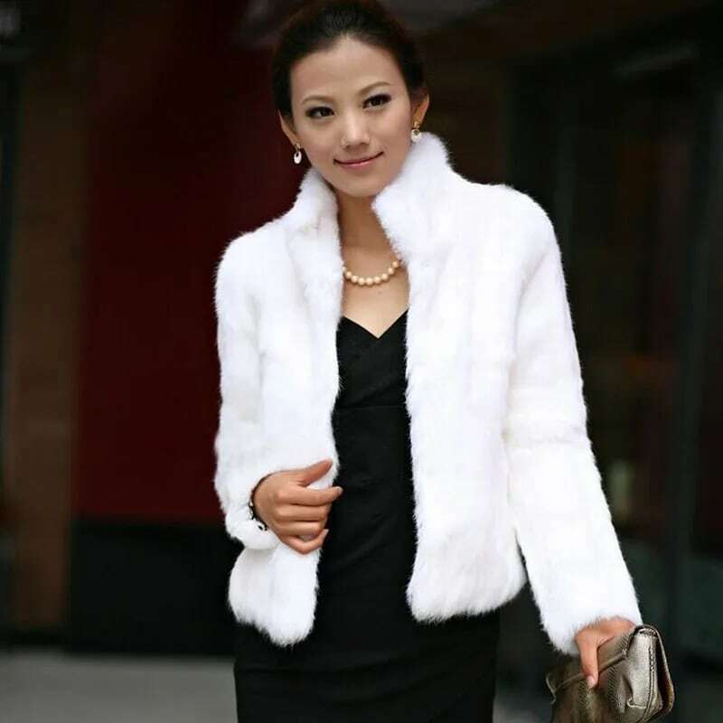 Lucyever mantel bulu palsu wanita, jaket bulu imitasi hitam putih, pakaian luar mewah baru musim gugur musim dingin kualitas tinggi
