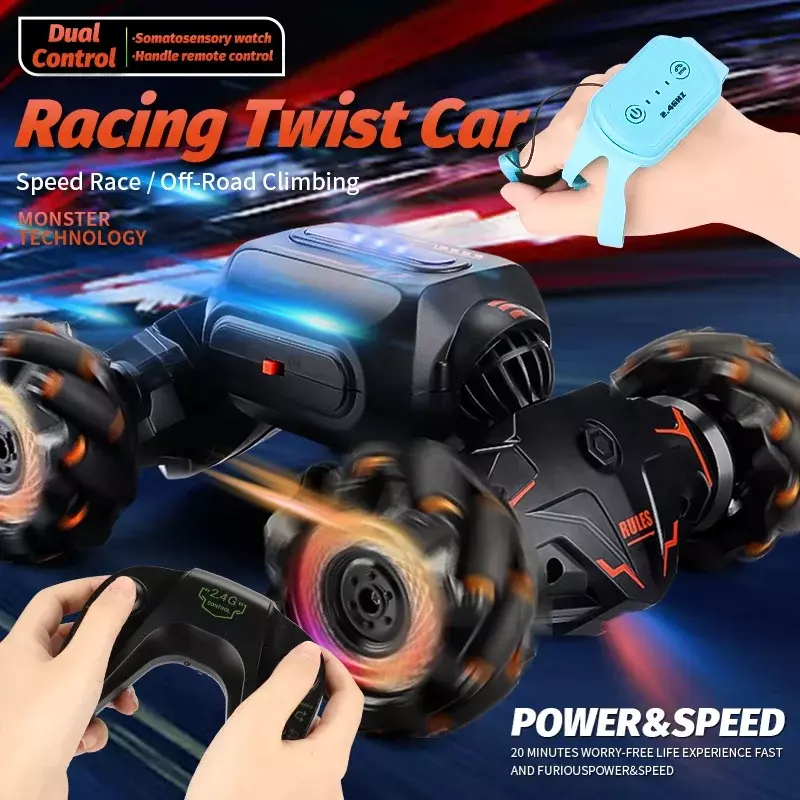 Gesto Sensing Twisting Stunt Drift Climbing Car Toy para crianças e adultos, carros controlados remotamente por rádio, brinquedos RC para meninos