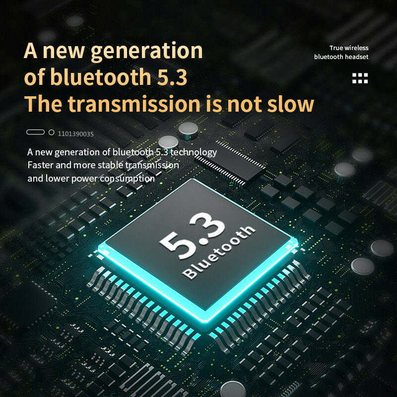 Earphone nirkabel Bluetooth 5.3 M90, headphone Gaming kontrol sentuh, earbud dengan pengurang kebisingan Stereo HIFI baru