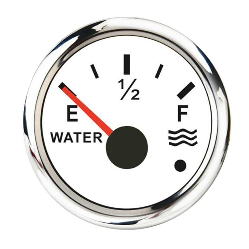 Indicador de nivel de agua, Monitor de tanque de líquido para barco, coche, RV, camión, blanco, 2 pulgadas, 52mm, 0-190, 240-33 ohm