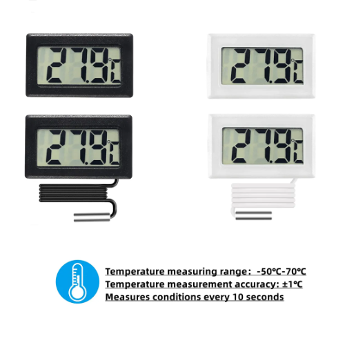 Higrometer Sensor suhu Digital LCD, untuk tangki ikan dengan Sensor suhu air