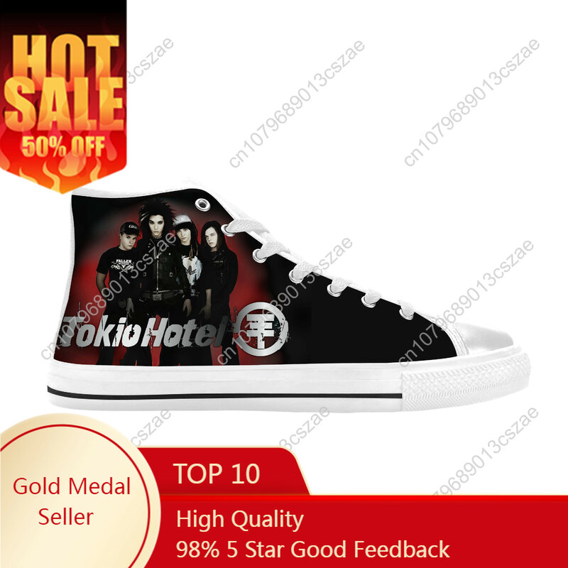 Hotel Rock Band Music Singer Cool Fashion Tokios Casual Cloth Shoes High Top Comfortable Breathable 3D Print Men Women Sneakers