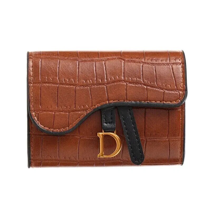 Tarjetero de lujo para mujer, Mini billetera de PU con letras, tarjetero pequeño, bolso de mano multifuncional, 2024