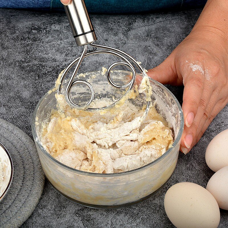Stainless Steel Dough Whisk Egg Mixer Hand Mixer Artisan Blender For Bread Pastry Danish Dough Hand Mixer Kitchen Baking Tools