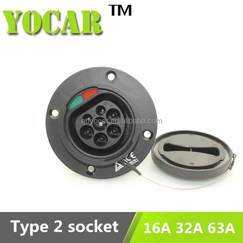 IEC 62196-2 Electric Vehicle Inlet Socket Type 2 Connector 16A 32A Vehicle Inlet