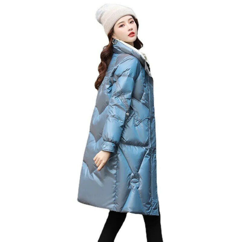 GUBELT 67-86 2022 зимние женские пальто средней длины синего цвета на белом утином пуху