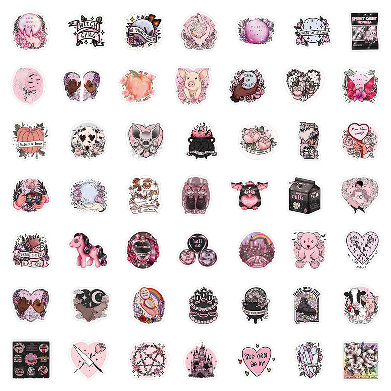 Новинка 2024, розовая тема, граффити, мультяшный телефон, персонализированный iPad, компьютер, багаж, шлем, гитара, игрушка, наклейка на стену, украшение