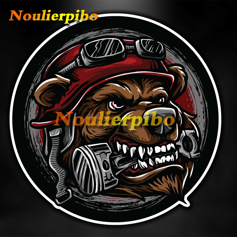 Personalized Car Stickers Biker Bear Vinyl Decal Graphic Car Truck Body Styling Decals Decorative Accessories Die-cut Decals