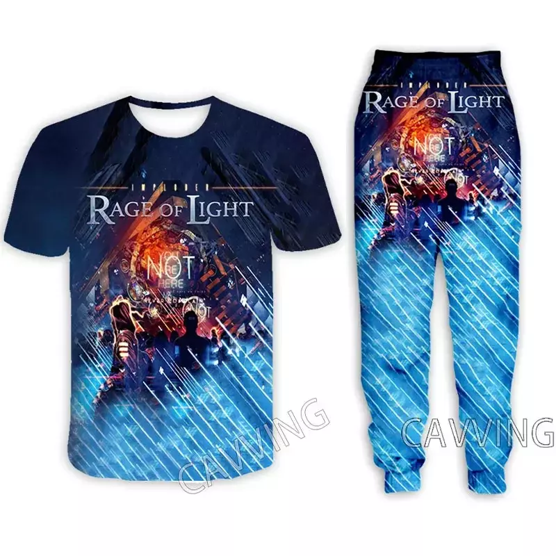 Wściekłość lekkiego rocka luźna koszulka z nadrukiem 3D + spodnie spodnie do joggingu spodnie pasują do odzieży damskiej/męskiej zestaw kombinezon