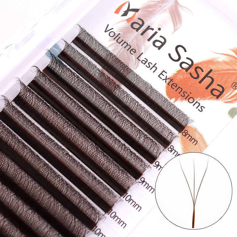 MARIA Brown W Shape 3D Type Individual Eyelash Colorful Lashes Extension Naturally Soft Real Black Mink Premade Volume Fans