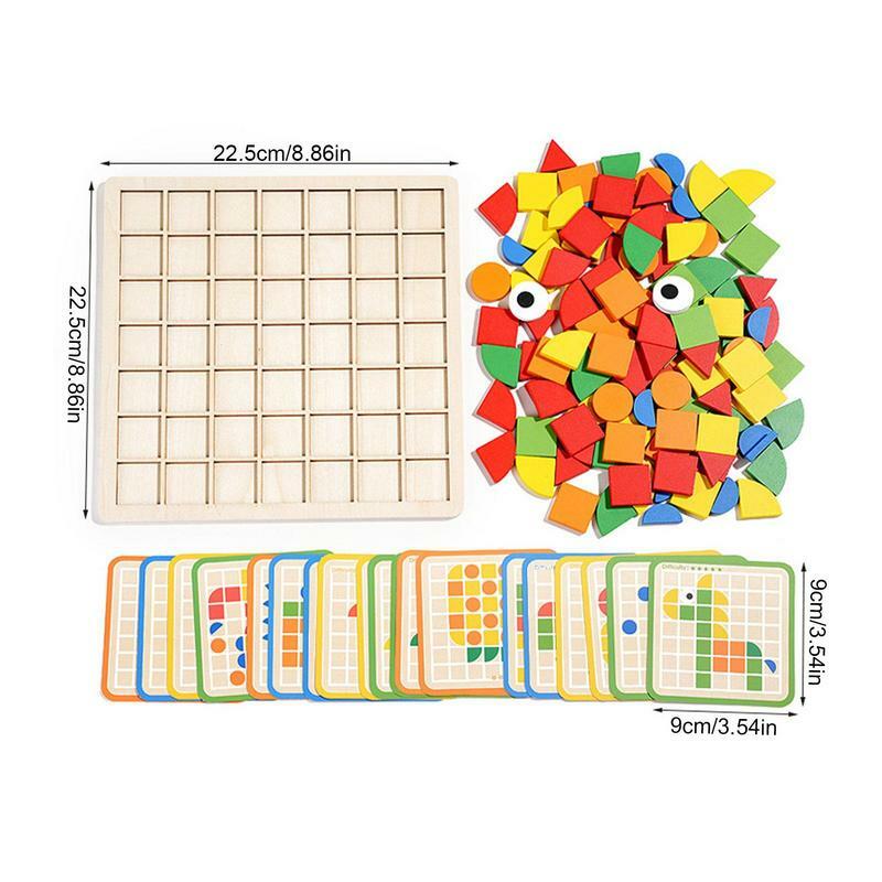 Mosaik Puzzles Holz Lernspiel zeug mit Montage Zeichnung 3D Mosaik Entdeckung Spielzeug kreative Bausteine für Jungen Mädchen