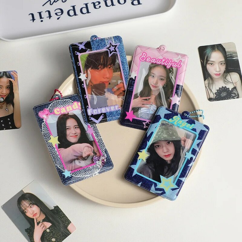Instagram-piezas colgantes de PVC para niñas, estuche transparente de tarjetas de comida, versión coreana, estilo vaquero, persiguiendo estrellas, Gu para estudiantes
