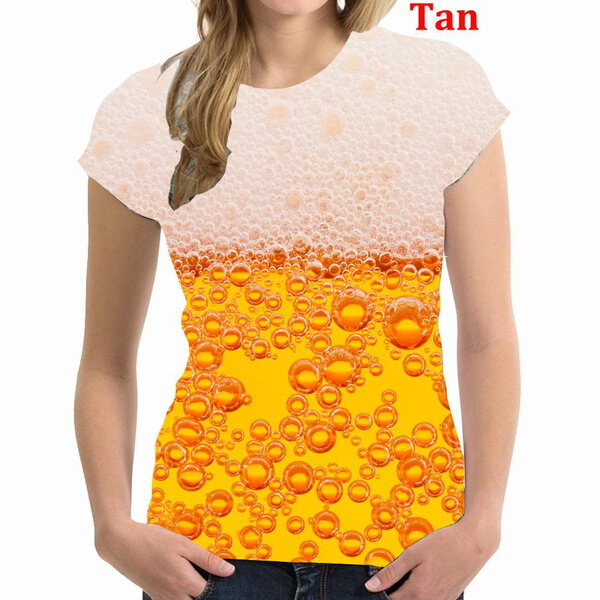 Camiseta con estampado 3D para mujer, remera estampada con personalidad, camisetas informales de manga corta, Tops