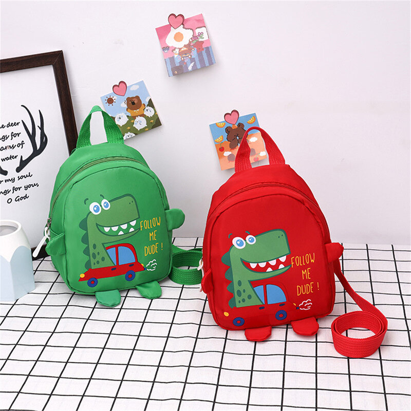 Mini mochila escolar de dibujos animados para niños, mochila con patrón de dinosaurio, gran capacidad