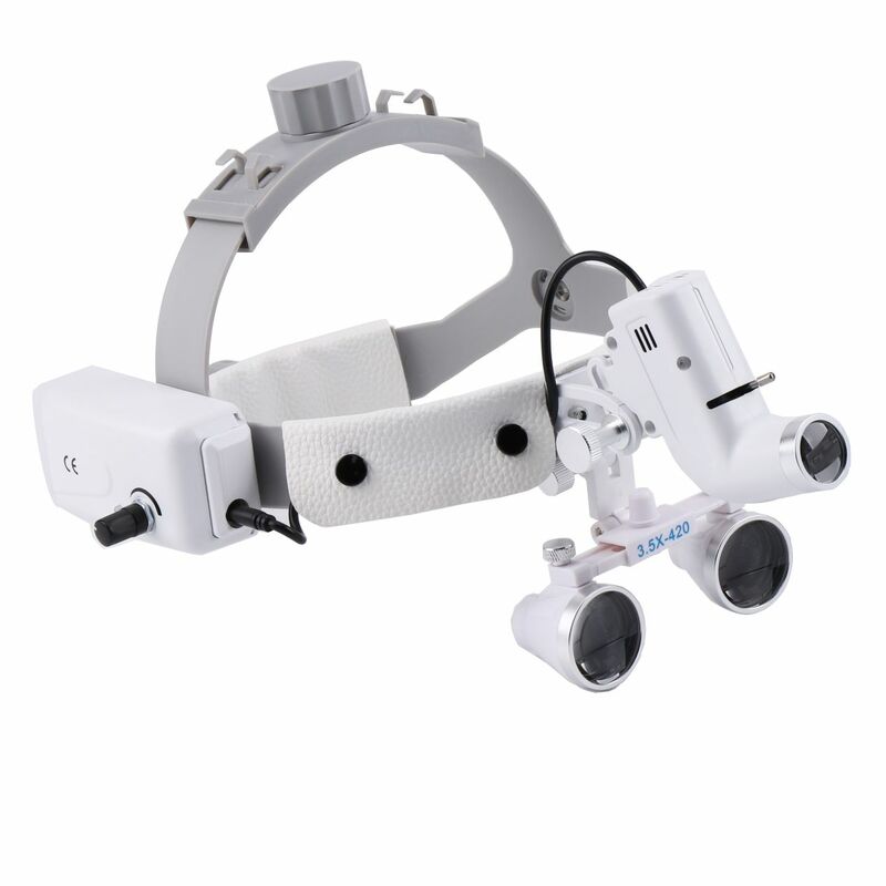 3.5X *420 MM Surgical Loupes With 5W LED Head Light Head Band Dental Headlamp For ENT Surgery