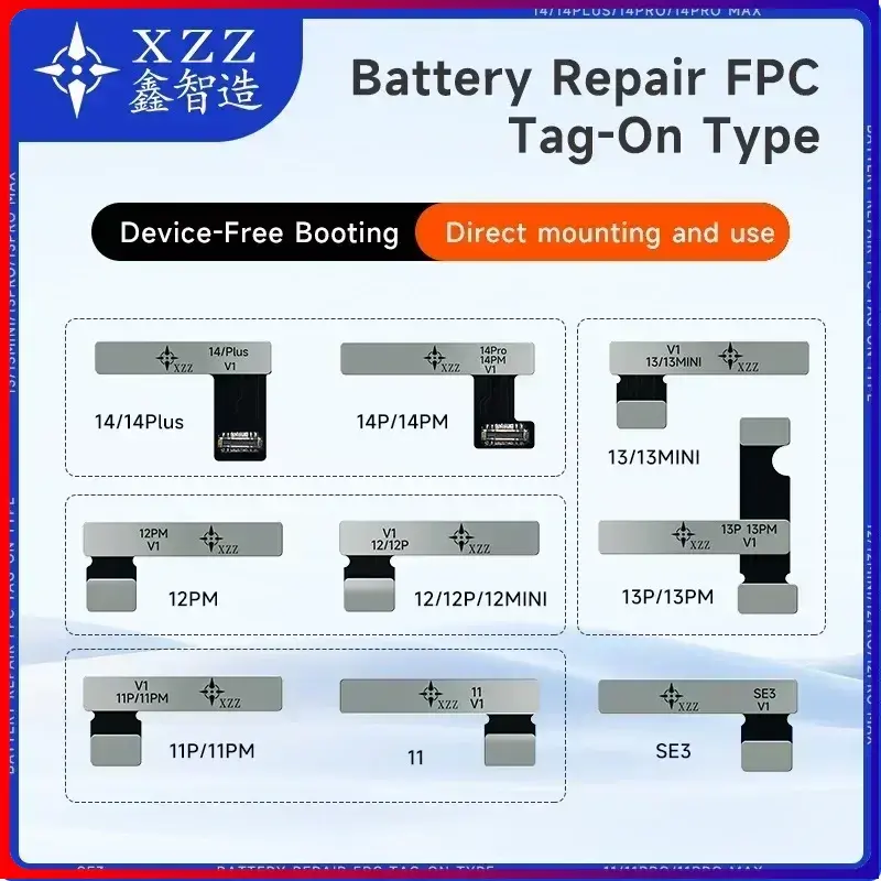 XZZ Xinzhizao-لا حاجة للمبرمج ، اقرأ كتابة البيانات ، فليكس البطارية لهاتف iPhone 11 و 12 و 14 و 13 Pro Max ، الصحة ، المنبثقة ، إصلاح النوافذ
