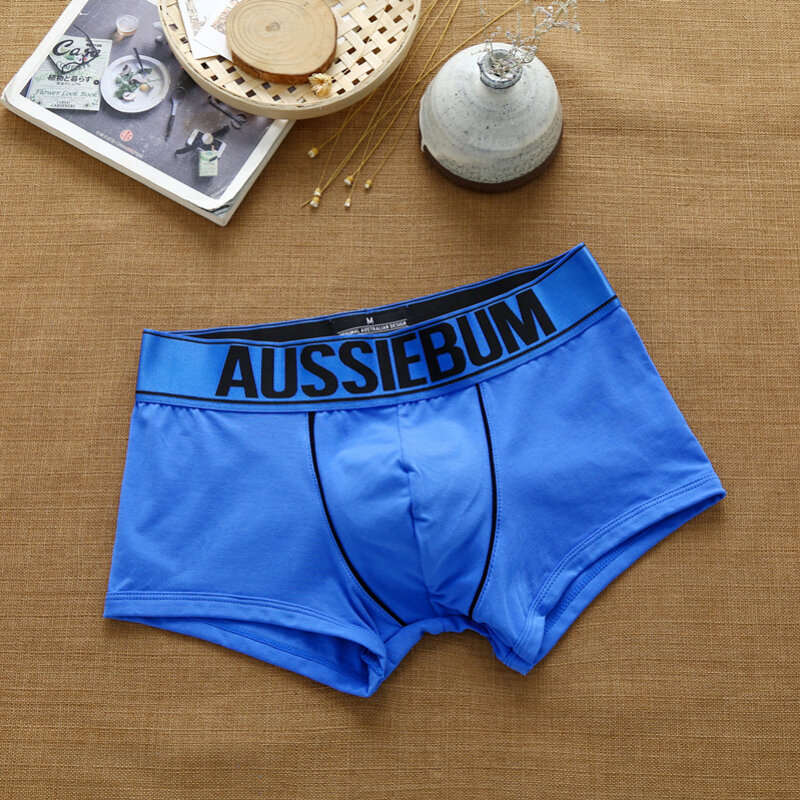 AUSSIEBUM Men's boxers Low Waist Breathable elastic three-dimensional Pouch Close Fitting comfortable cotton Panties