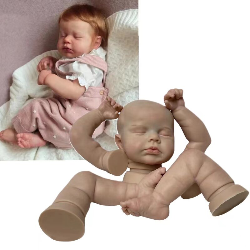 Saskia 19-20 Polegada loulou bebes rerbon de silicona pintado ou sem pintura kits de boneca artesanal lifelike bebe recém-nascido boneca desmontado