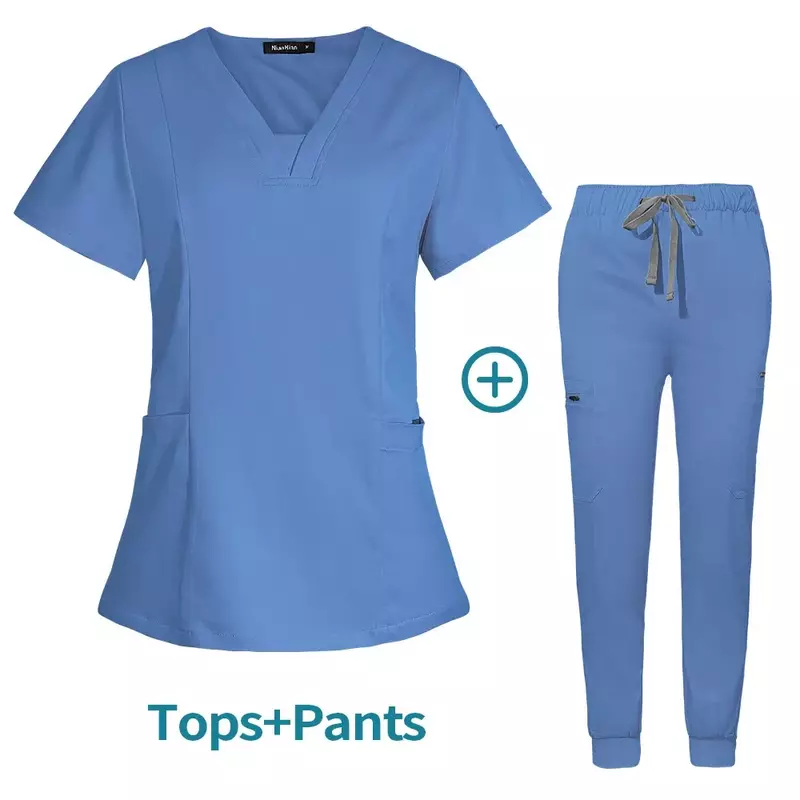 ملابس عمل طبية زي غرفة العمليات ، مجموعة أدوات الدعك العاملة في المستشفى ، اللوازم الطبية ، بدلة جراحة الأسنان للممرضات ، جديدة
