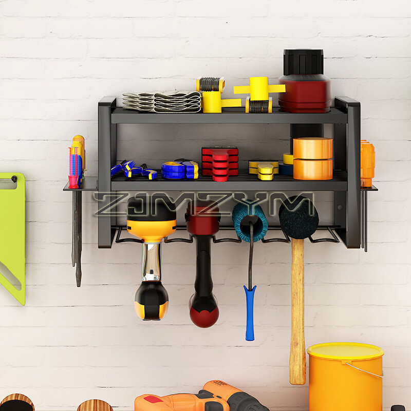 Electric Drill Tool Holder Wall Mount Power Tool Rack Organizer Wrench Tool Workshop Screwdriver Power Storage Shelf Accessories