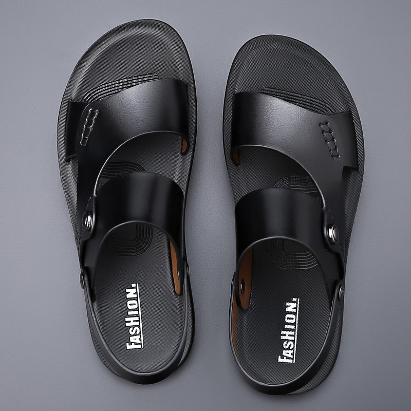 Sandálias para homens ao ar livre couro 2022 verão sapatos masculinos couro genuíno antiderrapante praia deslizamento-em sandálias de viagem chinelos de luxo