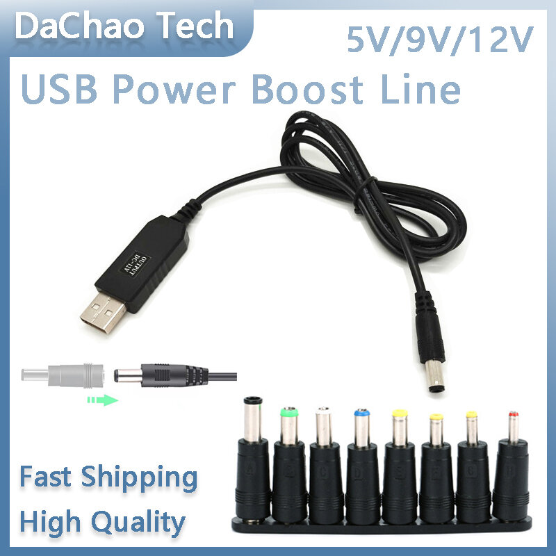 USB Power Boost Line DC 5V to DC 9V / 12V Step UP Module USB Converter Adapter Router Cable 2.1x5.5mm Plug