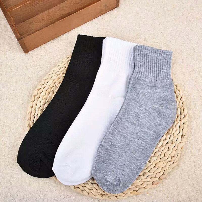 1 Pair Men Business Casual Cotton Socks Dress Socks Soft Sport Sock Breathable Socks Solid Color Knee-high Mid Length Socks