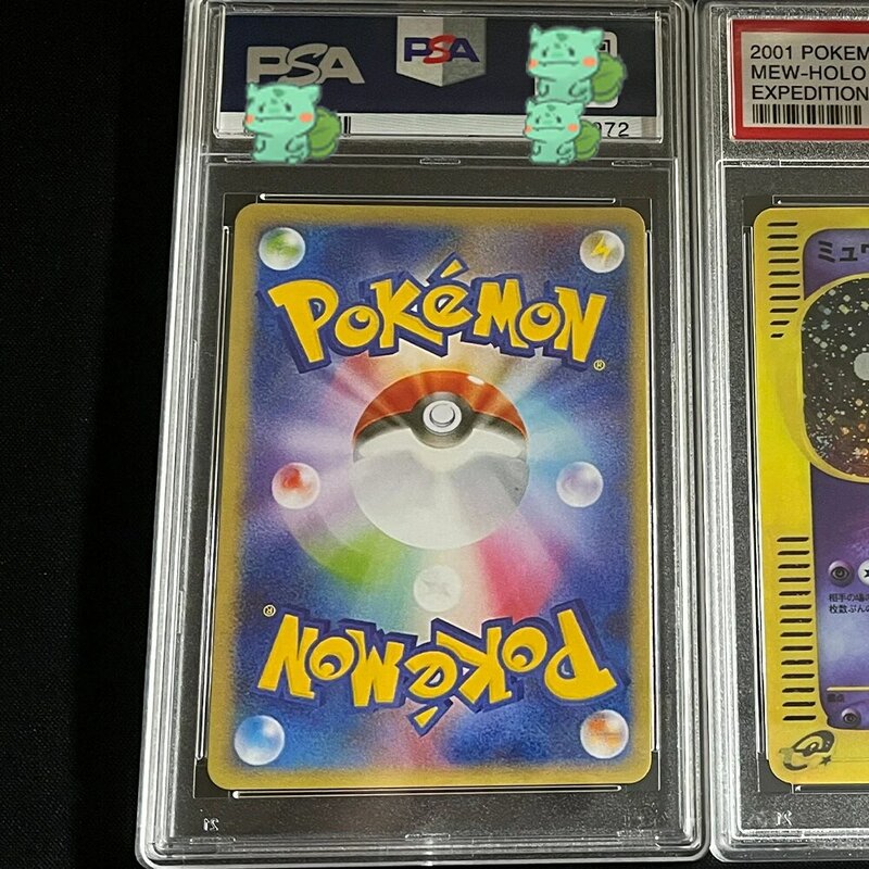 DIY PTCG PSA Rating Card 10 Points Collection Card MEW-HOLO UMBREON RAYOUAZA-HOLO Holographic Label with Card Case Kids Gifts