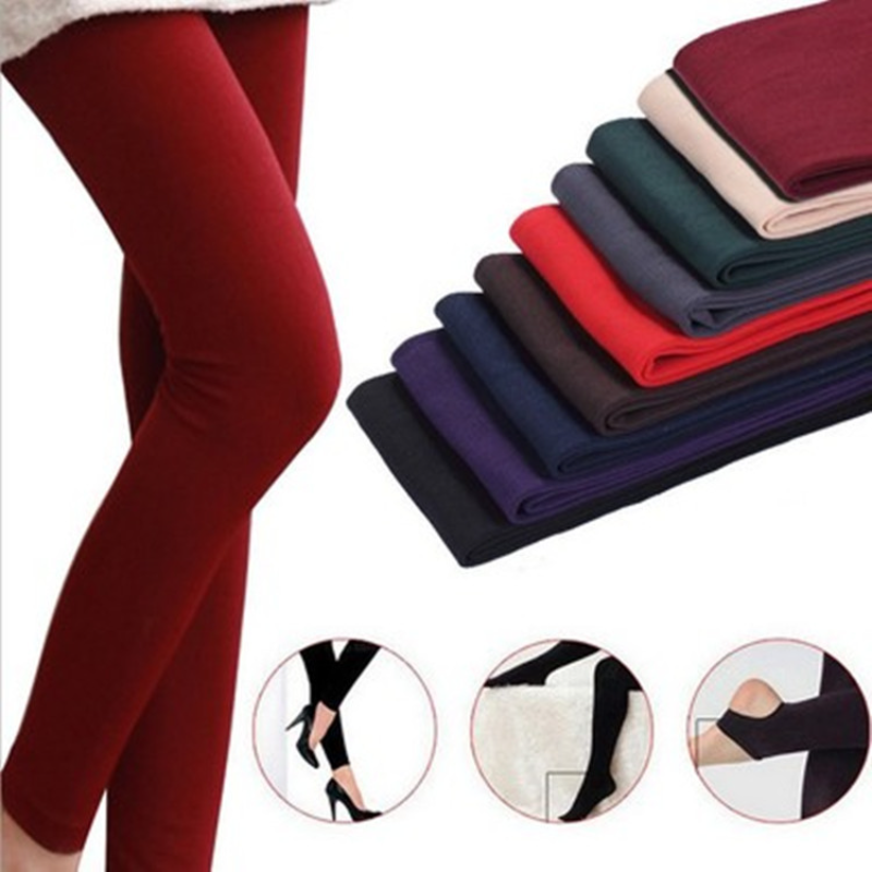 Collants térmicos grossos forrado para mulheres, calças femininas, meia-calça polar, leggings de lã de cintura alta, quente, inverno