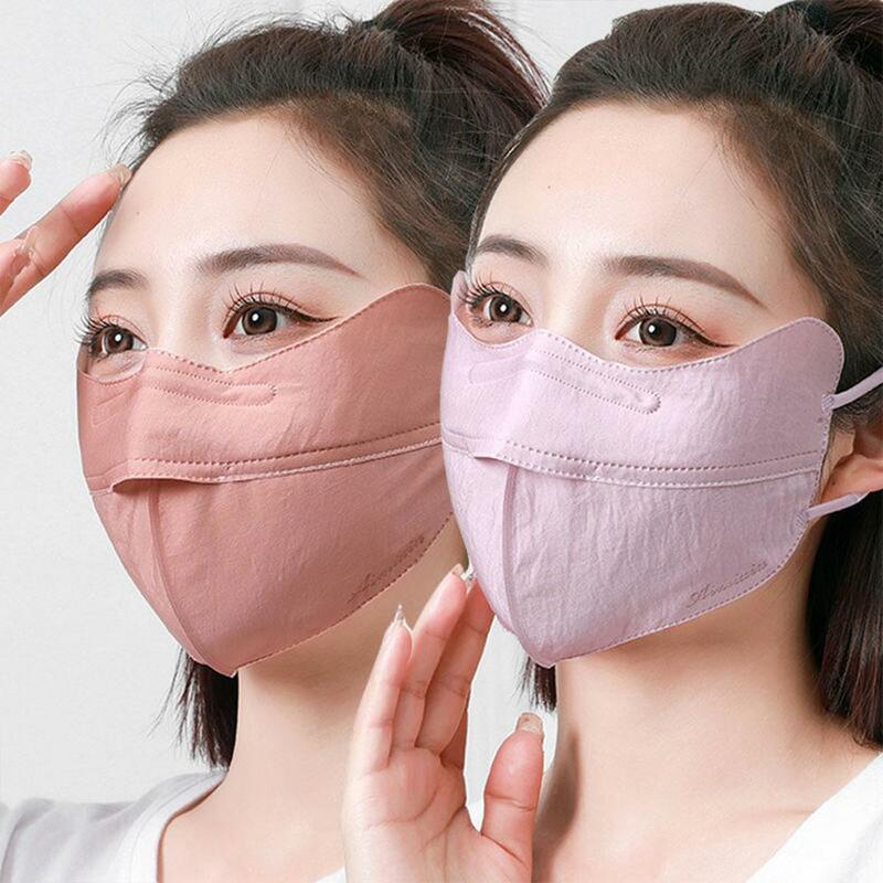 Máscara de protección ocular UV para mujer, protector solar, abierta, transpirable, tipo de oreja colgante, sombrilla fina, Verano