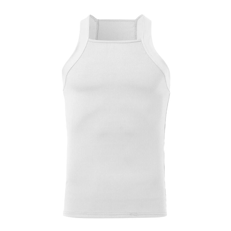 2023 Men Fashion Tank Tops Solid Color O-neck Sleeveless Skinny Gym Streetwear Casual Vests Party Men Luxury Clothing