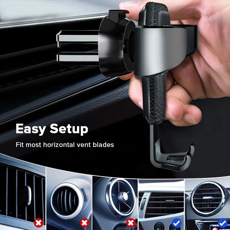 Support de voiture par gravité pour téléphone portable, Clip de ventilation, pour iPhone 13 12 Xiaomi Samsung