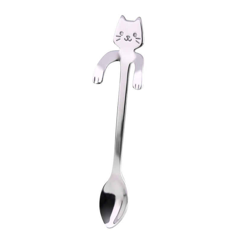 Novel 304 Stainless Steel Hanging Spoon With Cartoon Cat Shaped Handles