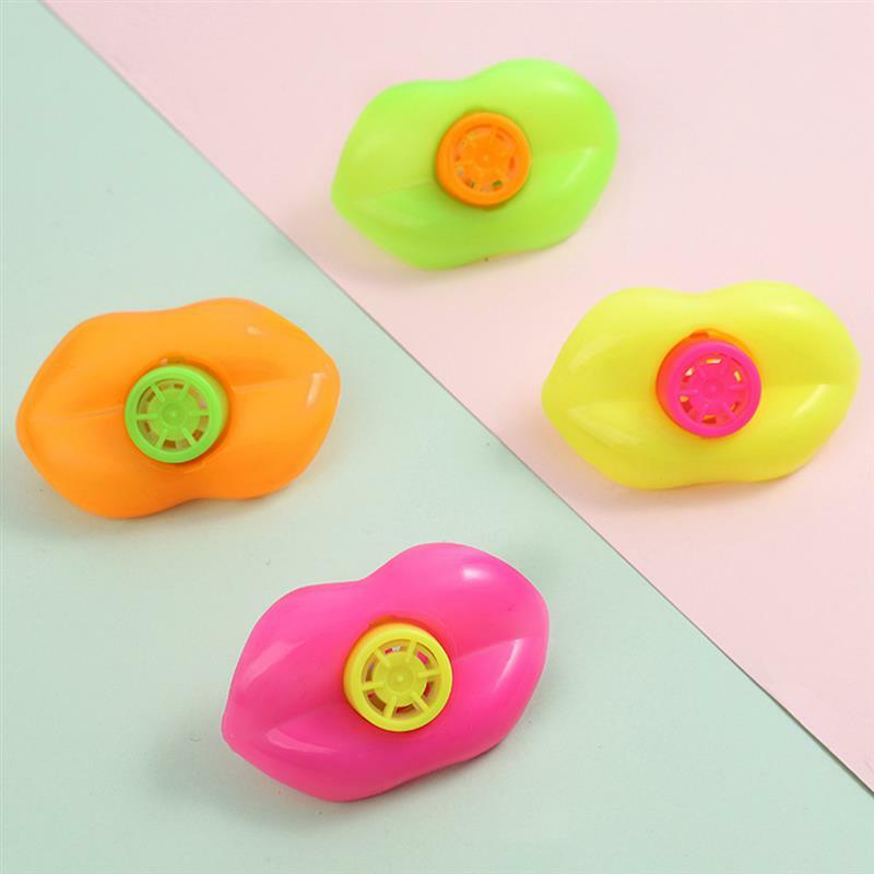 12Pcs Lip Shaped Whistles Plastic Colorful Mouth Noise Maker Musical Whistle Birthday Party Favors